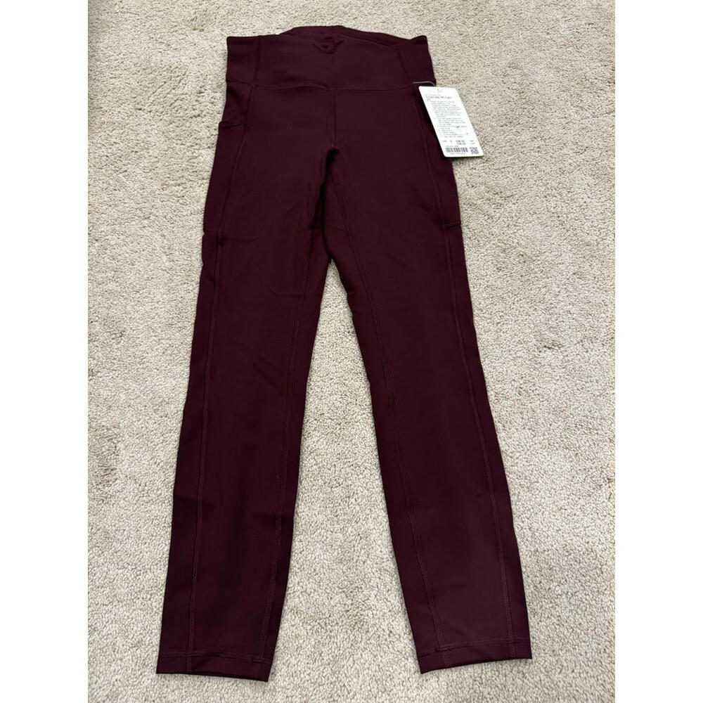 NWT Lululemon Women's Invigorate HR Tight 25” CSSI Dark Burgundy Size 6
